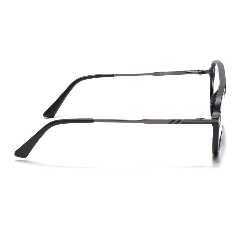 EyeJack Titex Matt Black & Grey Wayfarer Eyeglasses for Men & Women (18903CL351-C4)