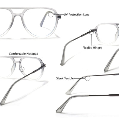 EyeJack Titex Matt Grey Wayfarer Eyeglasses for Men & Women (18903CL353-C6)