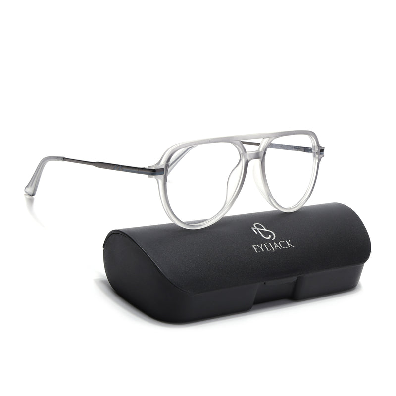 EyeJack Titex Matt Grey Wayfarer Eyeglasses for Men & Women (18903CL353-C6)
