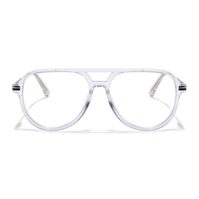 EyeJack Titex Transparent & Silver Wayfarer Eyeglasses for Men & Women (18903CL354-C7)