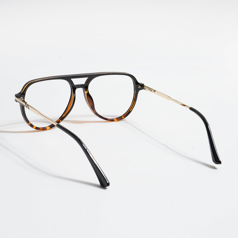 EyeJack Titex Demi Brown & Golden Wayfarer Eyeglasses for Men & Women (18903CL358-C11)