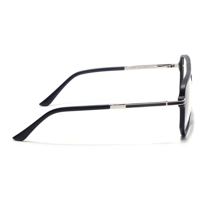EyeJack Titex Matt Black & Silver Wayfarer Eyeglasses for Men & Women (18904CL270-C1)