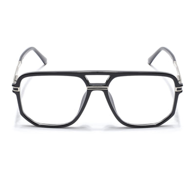 EyeJack Titex Shine Black & Silver Wayfarer Eyeglasses for Men & Women (18904CL271-C2)