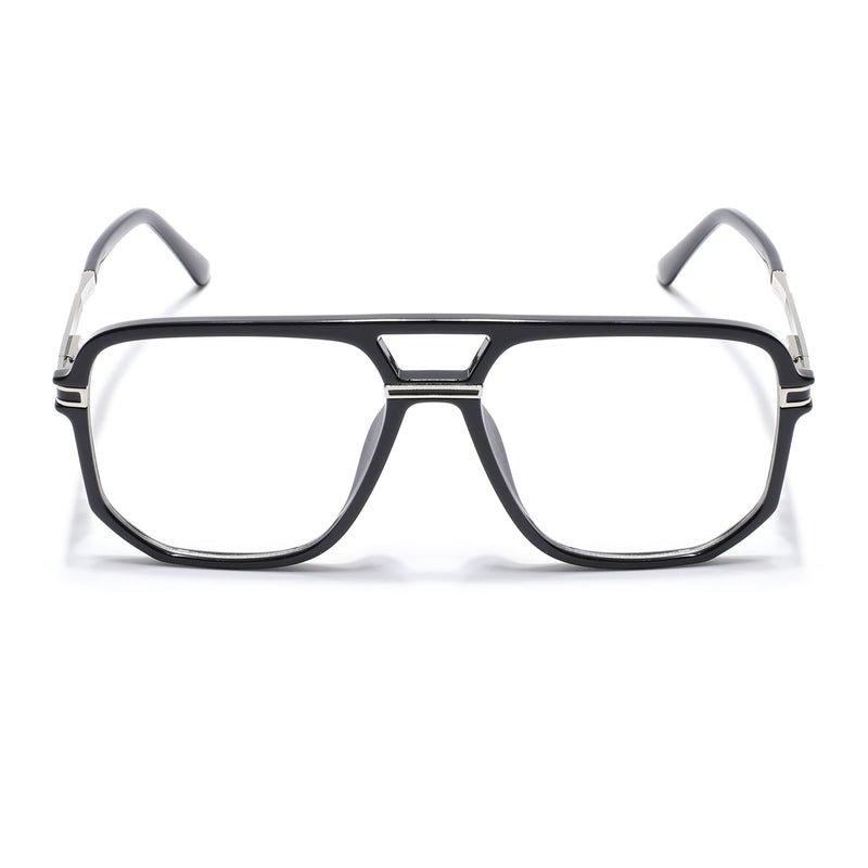 EyeJack Titex Shine Black & Silver Wayfarer Eyeglasses for Men & Women (18904CL271-C2)