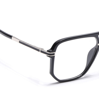 EyeJack Titex Shine Black & Silver Wayfarer Eyeglasses for Men & Women (18904CL271-C2)