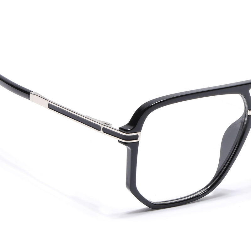 EyeJack Titex Shine Black & Silver Wayfarer Eyeglasses for Men & Women (18904CL271-C2)