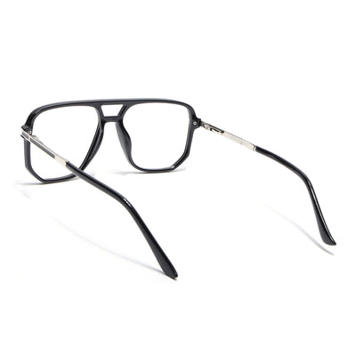 EyeJack Titex Shine Black & Silver Wayfarer Eyeglasses for Men & Women (18904CL271-C2)