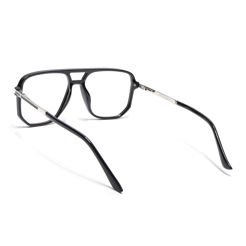 EyeJack Titex Shine Black & Silver Wayfarer Eyeglasses for Men & Women (18904CL271-C2)