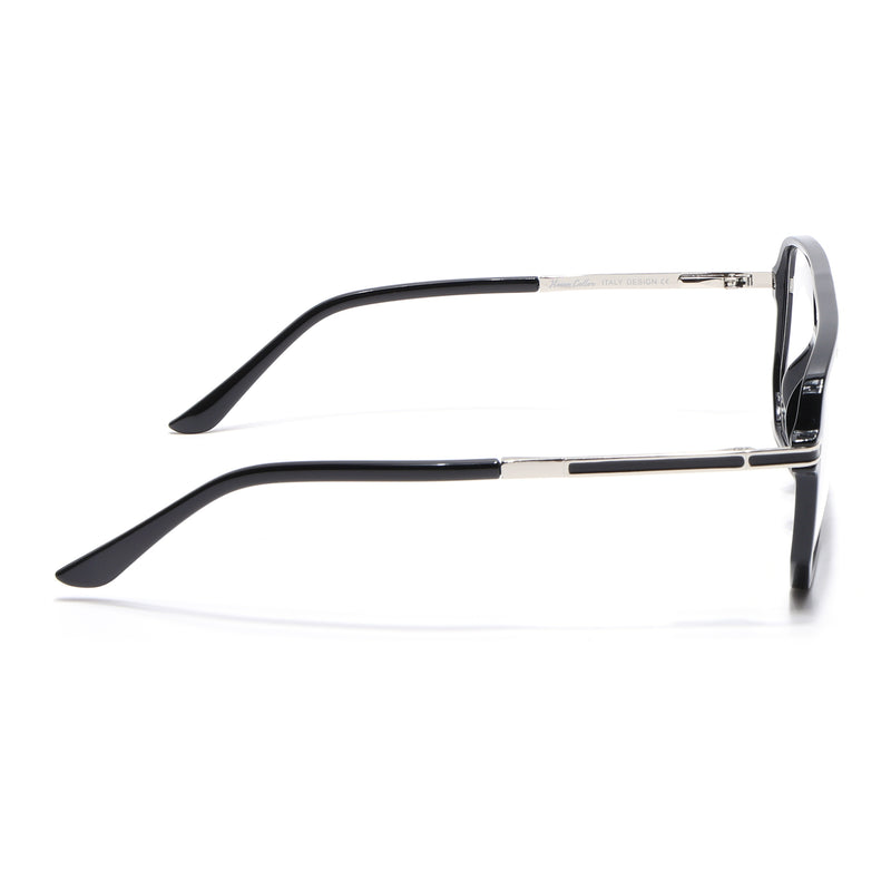 EyeJack Titex Shine Black & Silver Wayfarer Eyeglasses for Men & Women (18904CL271-C2)