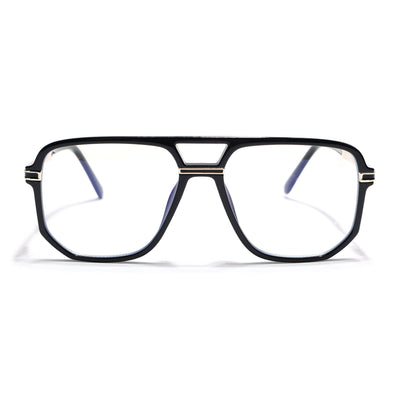 EyeJack Titex Shine Black & Golden Wayfarer Eyeglasses for Men & Women (18904CL272-C3)