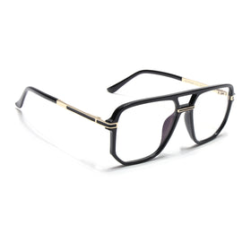 EyeJack Titex Shine Black & Golden Wayfarer Eyeglasses for Men & Women (18904CL272-C3)