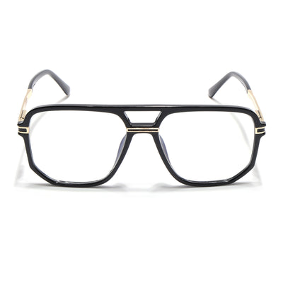 EyeJack Titex Shine Black & Golden Wayfarer Eyeglasses for Men & Women (18904CL272-C3)