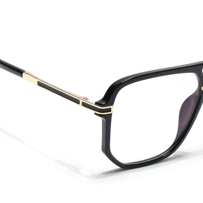 EyeJack Titex Shine Black & Golden Wayfarer Eyeglasses for Men & Women (18904CL272-C3)