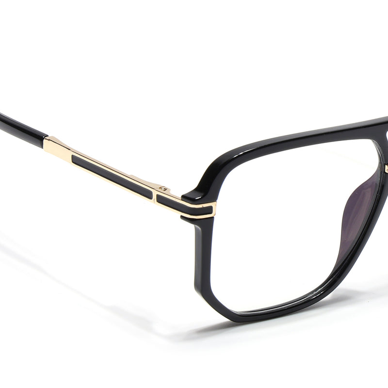 EyeJack Titex Shine Black & Golden Wayfarer Eyeglasses for Men & Women (18904CL272-C3)