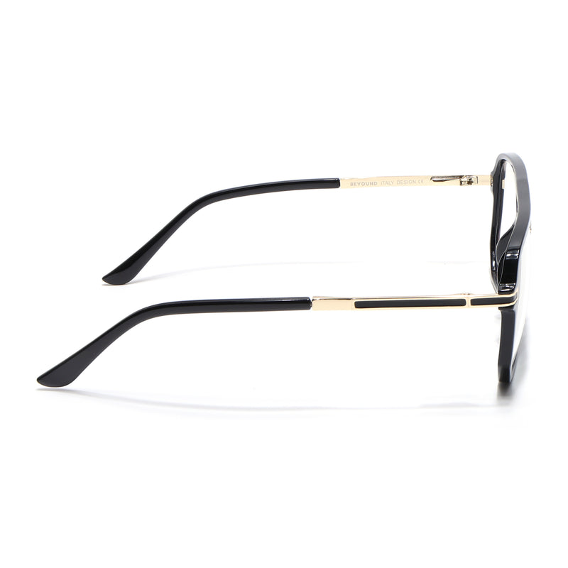 EyeJack Titex Shine Black & Golden Wayfarer Eyeglasses for Men & Women (18904CL272-C3)