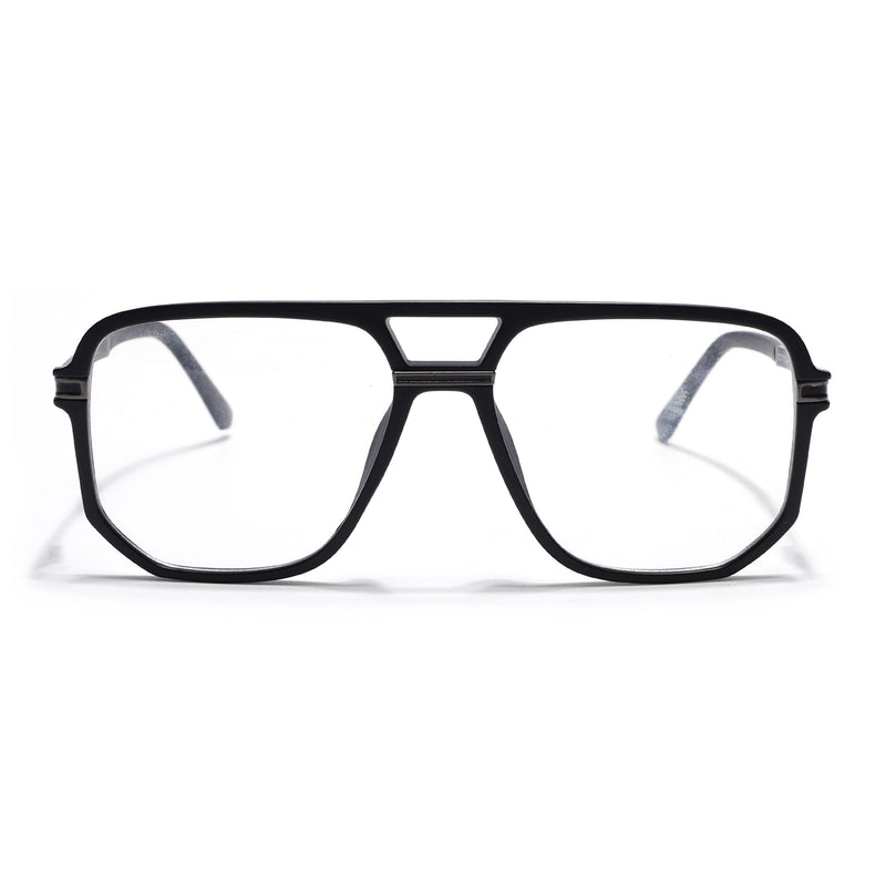 EyeJack Titex Matt Black & Grey Wayfarer Eyeglasses for Men & Women (18904CL273-C4)