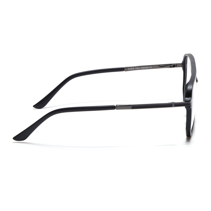 EyeJack Titex Matt Black & Grey Wayfarer Eyeglasses for Men & Women (18904CL273-C4)