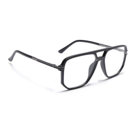 EyeJack Titex Matt Black & Grey Wayfarer Eyeglasses for Men & Women (18904CL273-C4)
