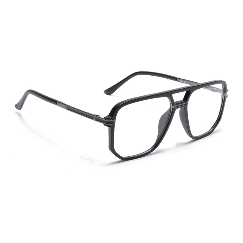 EyeJack Titex Matt Black & Grey Wayfarer Eyeglasses for Men & Women (18904CL273-C4)