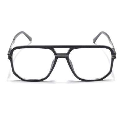 EyeJack Titex Matt Black & Grey Wayfarer Eyeglasses for Men & Women (18904CL273-C4)