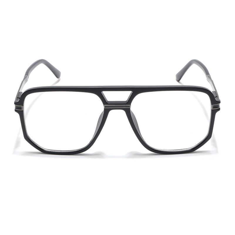 EyeJack Titex Matt Black & Grey Wayfarer Eyeglasses for Men & Women (18904CL273-C4)