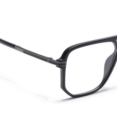 EyeJack Titex Matt Black & Grey Wayfarer Eyeglasses for Men & Women (18904CL273-C4)