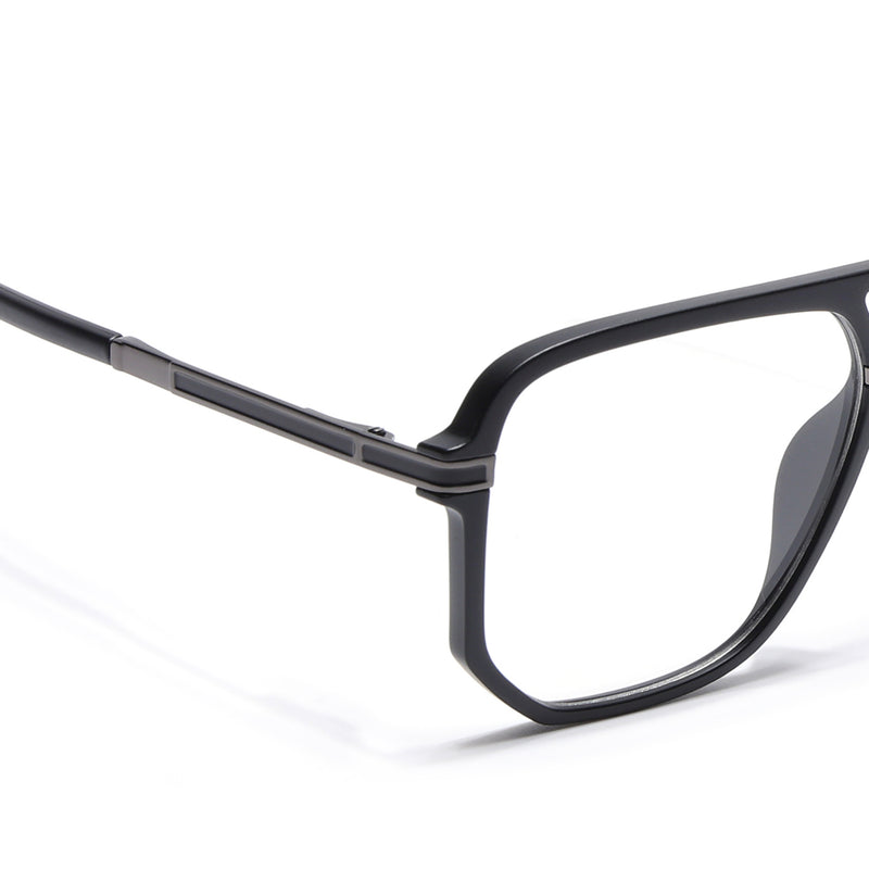 EyeJack Titex Matt Black & Grey Wayfarer Eyeglasses for Men & Women (18904CL273-C4)