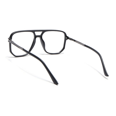 EyeJack Titex Matt Black & Grey Wayfarer Eyeglasses for Men & Women (18904CL273-C4)