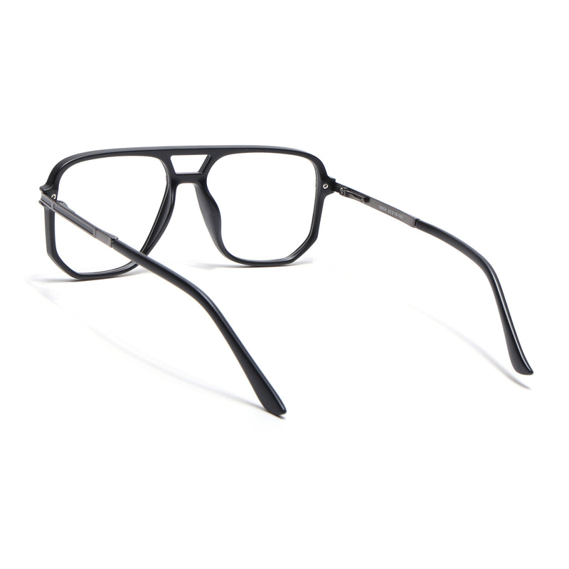 EyeJack Titex Matt Black & Grey Wayfarer Eyeglasses for Men & Women (18904CL273-C4)