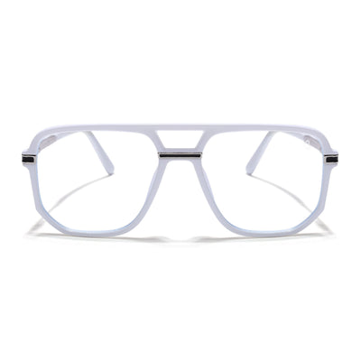 EyeJack Titex White Wayfarer Eyeglasses for Men & Women (18904CL277-C8)