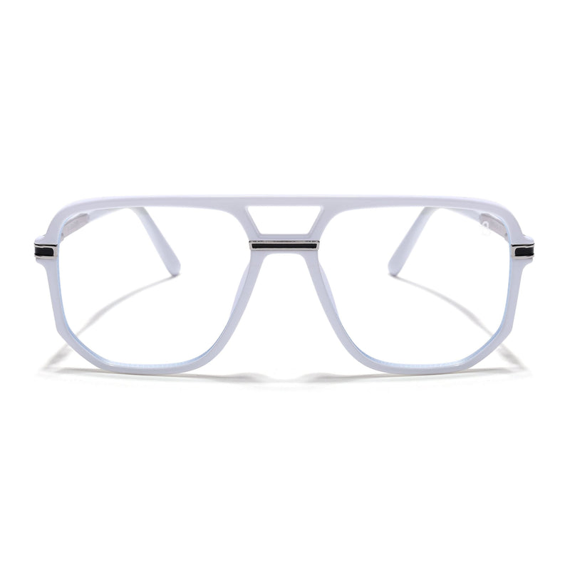 EyeJack Titex White Wayfarer Eyeglasses for Men & Women (18904CL277-C8)