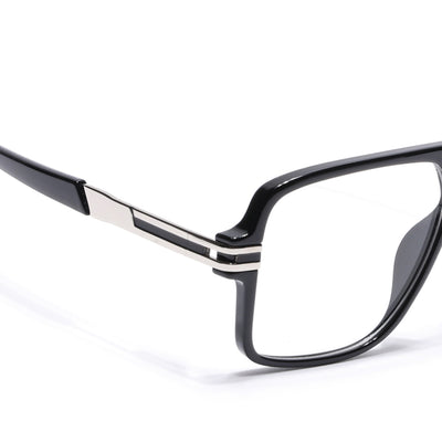 EyeJack Titex Shine Black & Silver Wayfarer Eyeglasses for Men & Women (18905CL282-C2)