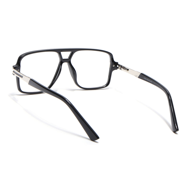 EyeJack Titex Shine Black & Silver Wayfarer Eyeglasses for Men & Women (18905CL282-C2)