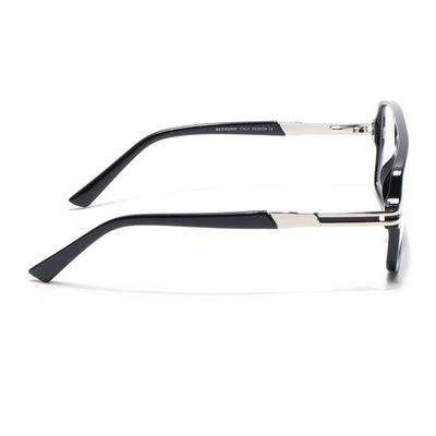 EyeJack Titex Shine Black & Silver Wayfarer Eyeglasses for Men & Women (18905CL282-C2)