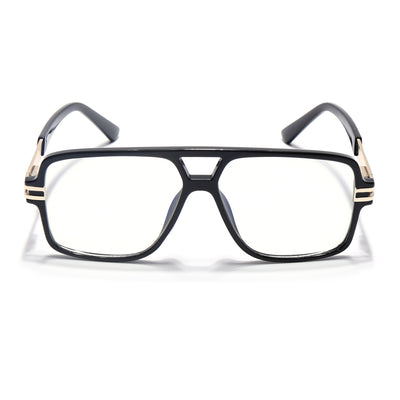 EyeJack Titex Shine Black & Golden Wayfarer Eyeglasses for Men & Women (18905CL283-C3)