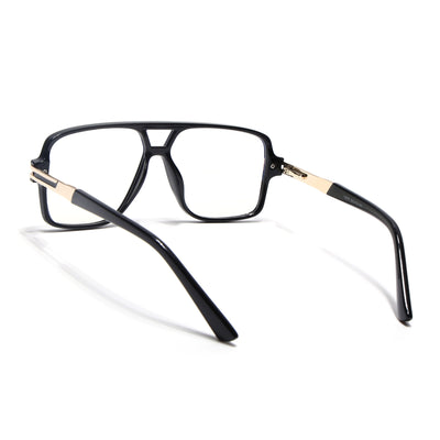 EyeJack Titex Shine Black & Golden Wayfarer Eyeglasses for Men & Women (18905CL283-C3)