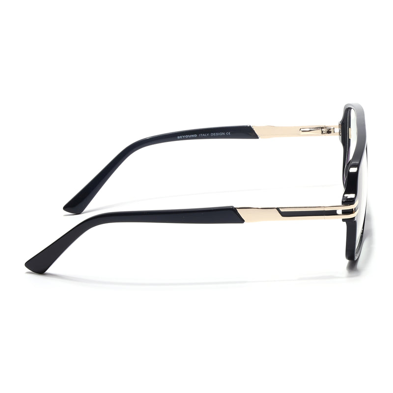 EyeJack Titex Shine Black & Golden Wayfarer Eyeglasses for Men & Women (18905CL283-C3)