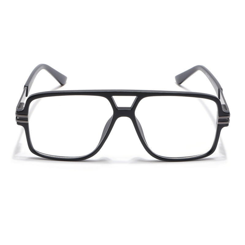 EyeJack Titex Matt Black & Grey Wayfarer Eyeglasses for Men & Women (18905CL284-C4)