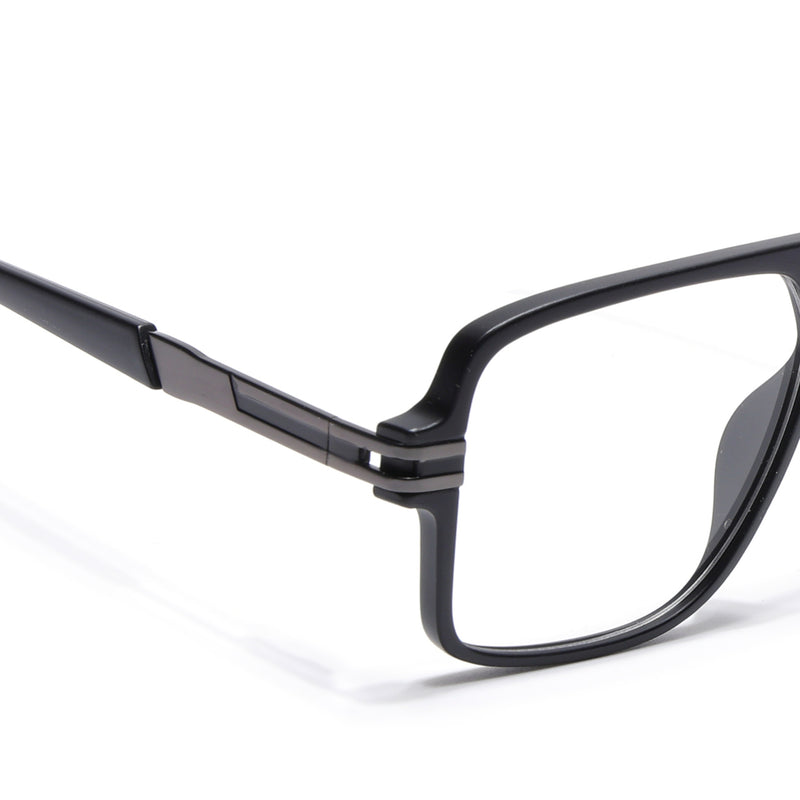 EyeJack Titex Matt Black & Grey Wayfarer Eyeglasses for Men & Women (18905CL284-C4)