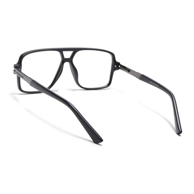 EyeJack Titex Matt Black & Grey Wayfarer Eyeglasses for Men & Women (18905CL284-C4)