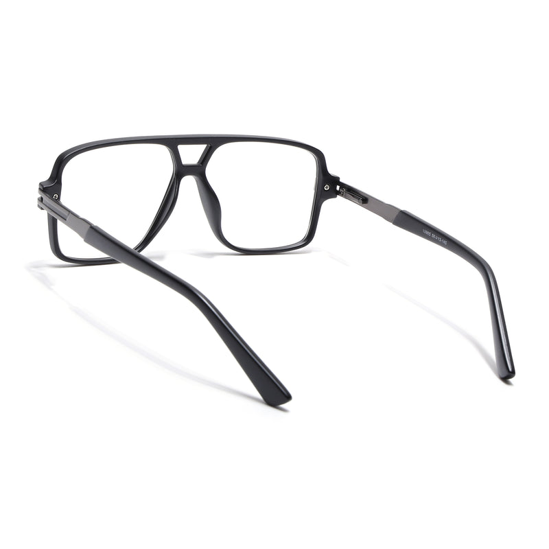 EyeJack Titex Matt Black & Grey Wayfarer Eyeglasses for Men & Women (18905CL284-C4)