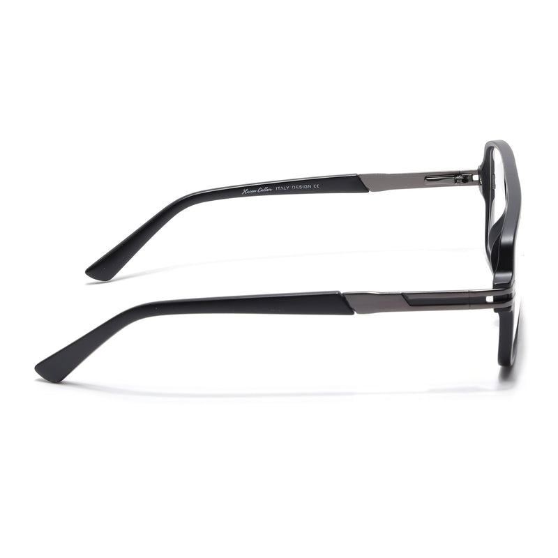 EyeJack Titex Matt Black & Grey Wayfarer Eyeglasses for Men & Women (18905CL284-C4)