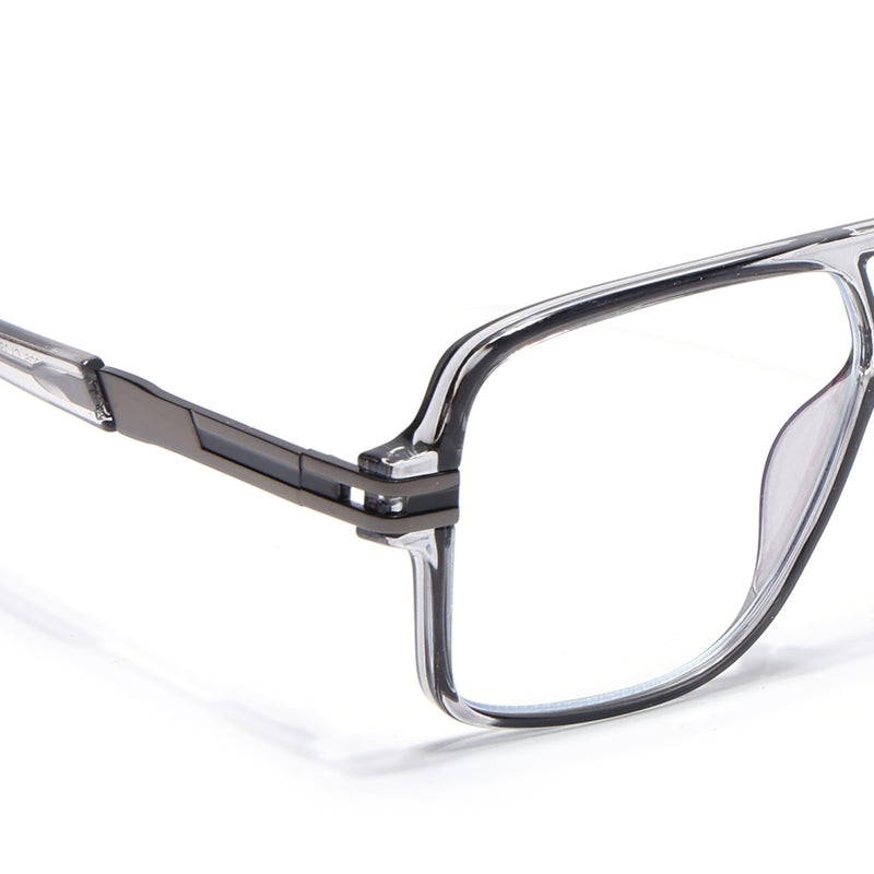 EyeJack Titex Shine Grey Wayfarer Eyeglasses for Men & Women (18905CL285-C5)