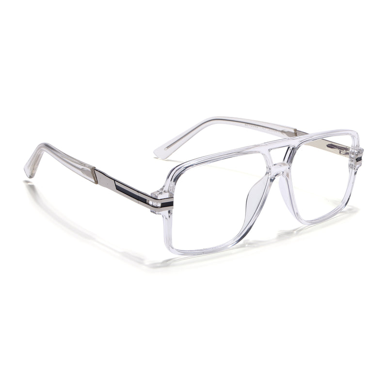 EyeJack Titex Transparent Wayfarer Eyeglasses for Men & Women (18905CL287-C7)