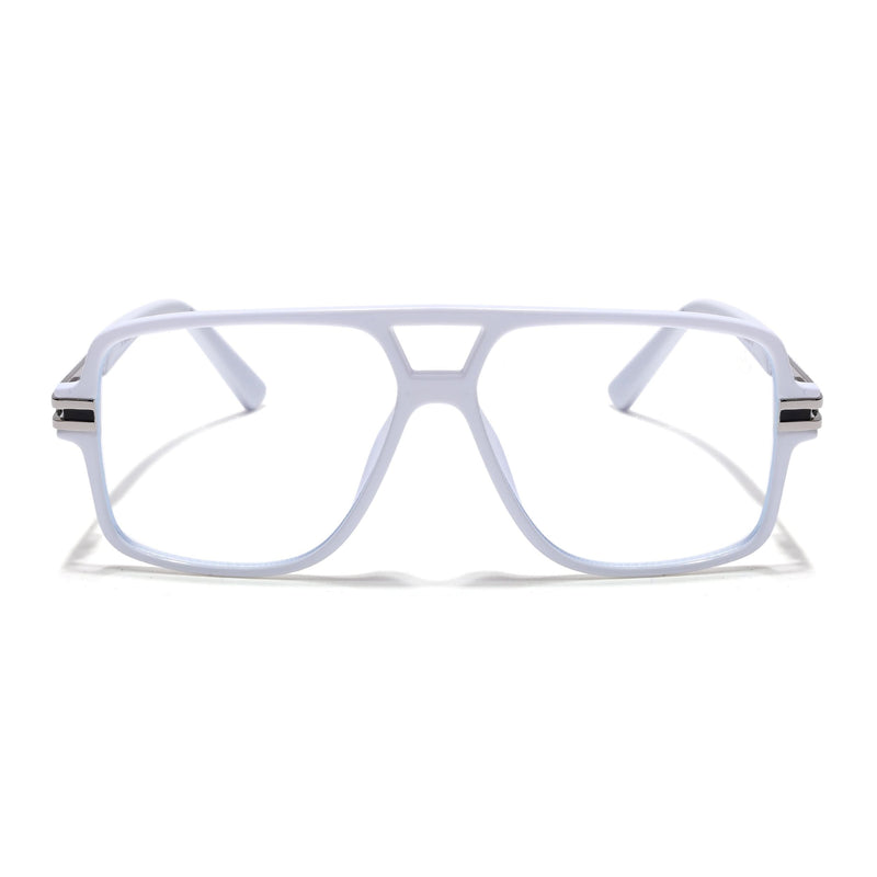 EyeJack Titex White Wayfarer Eyeglasses for Men & Women (18905CL288-C8)