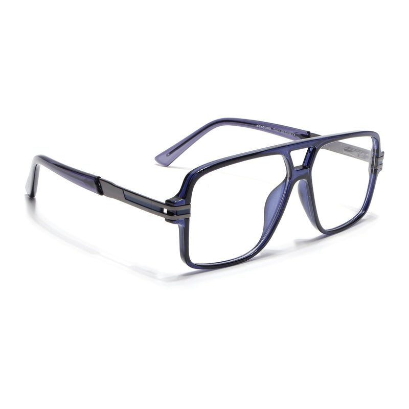 EyeJack Titex Blue Wayfarer Eyeglasses for Men & Women (18905CL290-C10)
