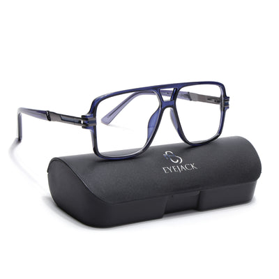 EyeJack Titex Blue Wayfarer Eyeglasses for Men & Women (18905CL290-C10)