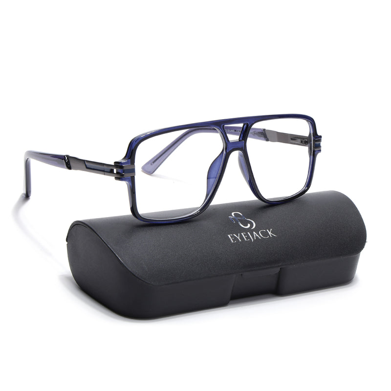 EyeJack Titex Blue Wayfarer Eyeglasses for Men & Women (18905CL290-C10)