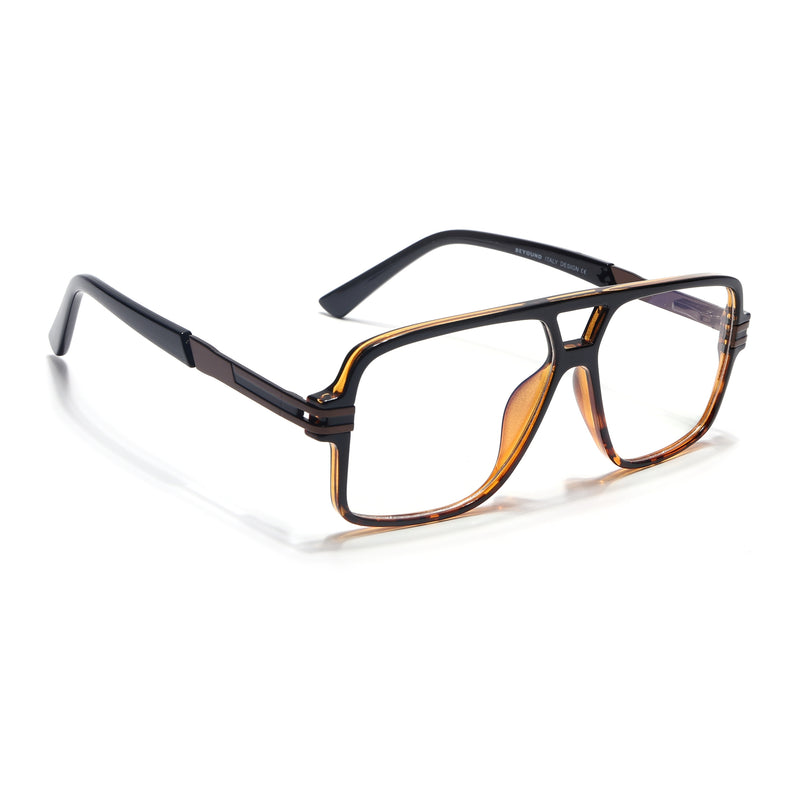 EyeJack Titex Demi Brown Wayfarer Eyeglasses for Men & Women (18905CL291-C11)