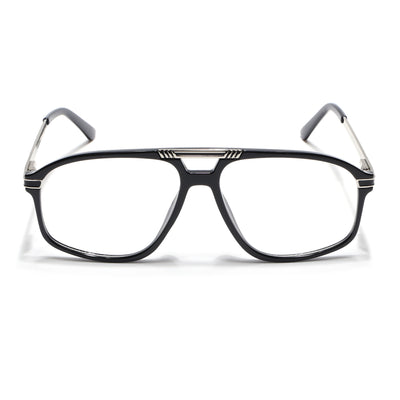 EyeJack Titex Shine Black & Silver Aviator Eyeglasses for Men & Women (18906CL293-C2)